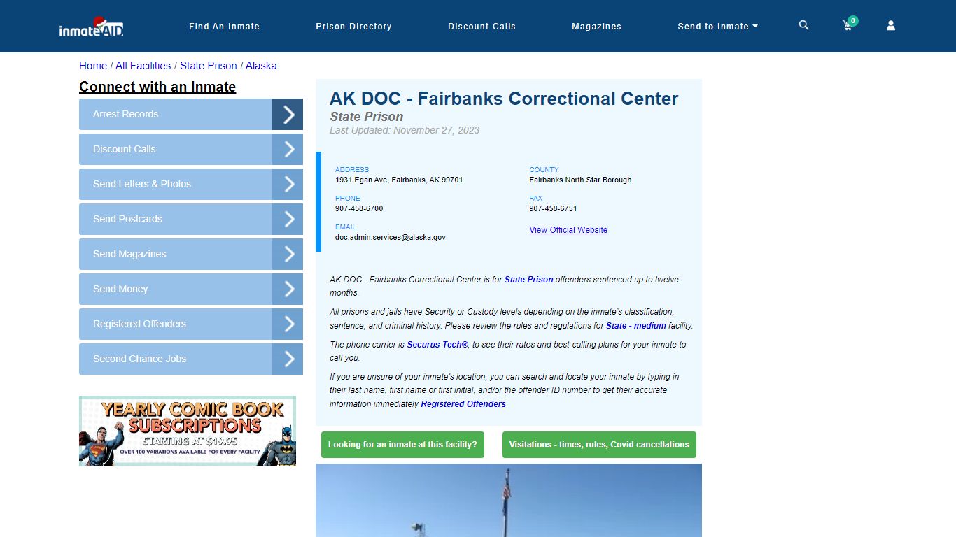 AK DOC - Fairbanks Correctional Center & Inmate Search - Fairbanks